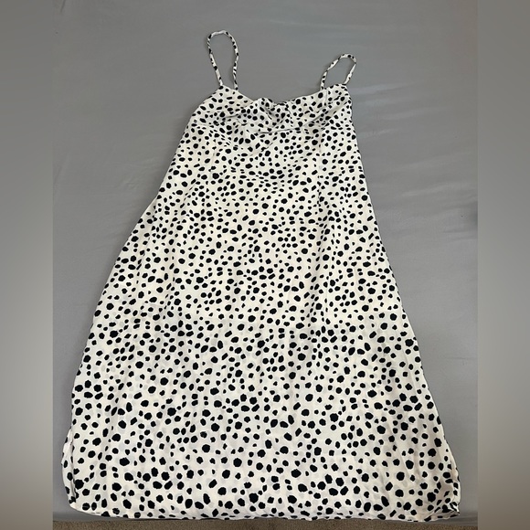 Dalmatian Print Criss-cross Tie Back Split Side Dress cowl neck size 2XL - Picture 2 of 13